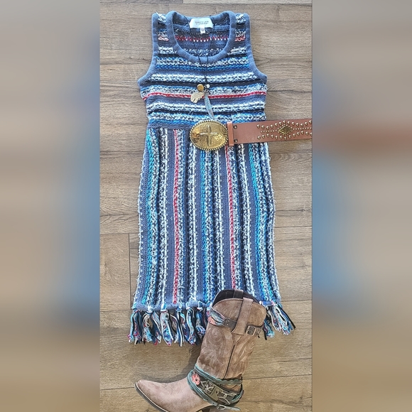 Derek Lam Dresses & Skirts - Gently Worn- DEREK LAM 10 CROSBY, Adorable Knit & Rag Dress, Small P- runs small